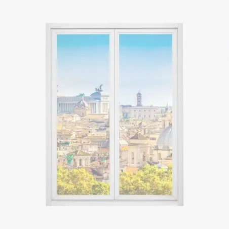 Fensteraufkleber sonnige skyline von Rom mit kuppeln – Wallnifity®