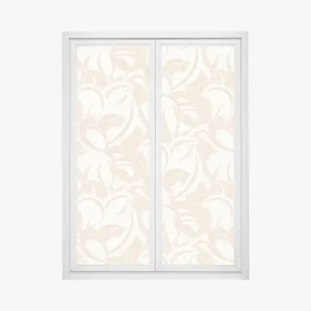 Fensteraufkleber beiges blattmuster im botanischen stil – Wallnifity®