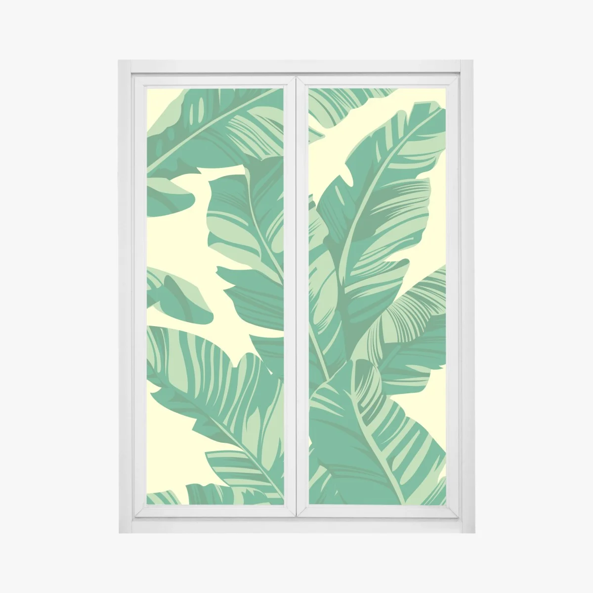 Fensteraufkleber tropisches muster mit bananenblättern – Wallnifity® Fensteraufkleber tropisches muster mit bananenblättern – Wallnifity®
