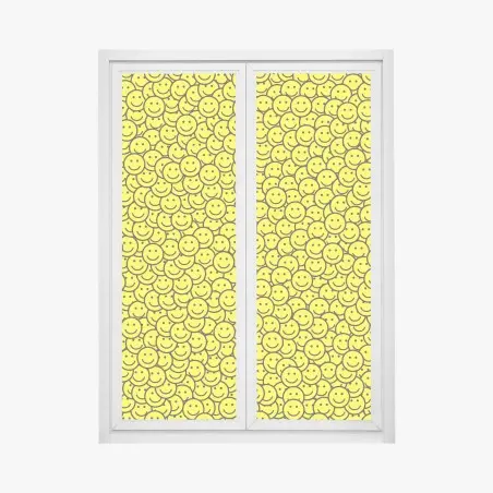 Fensteraufkleber fröhliches smiley muster – Wallnifity®