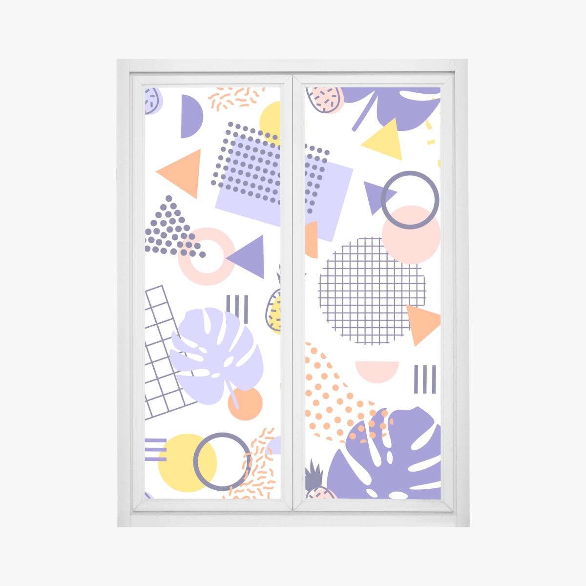 Fensteraufkleber verspieltes tropisches geometrisches muster – Wallnifity®