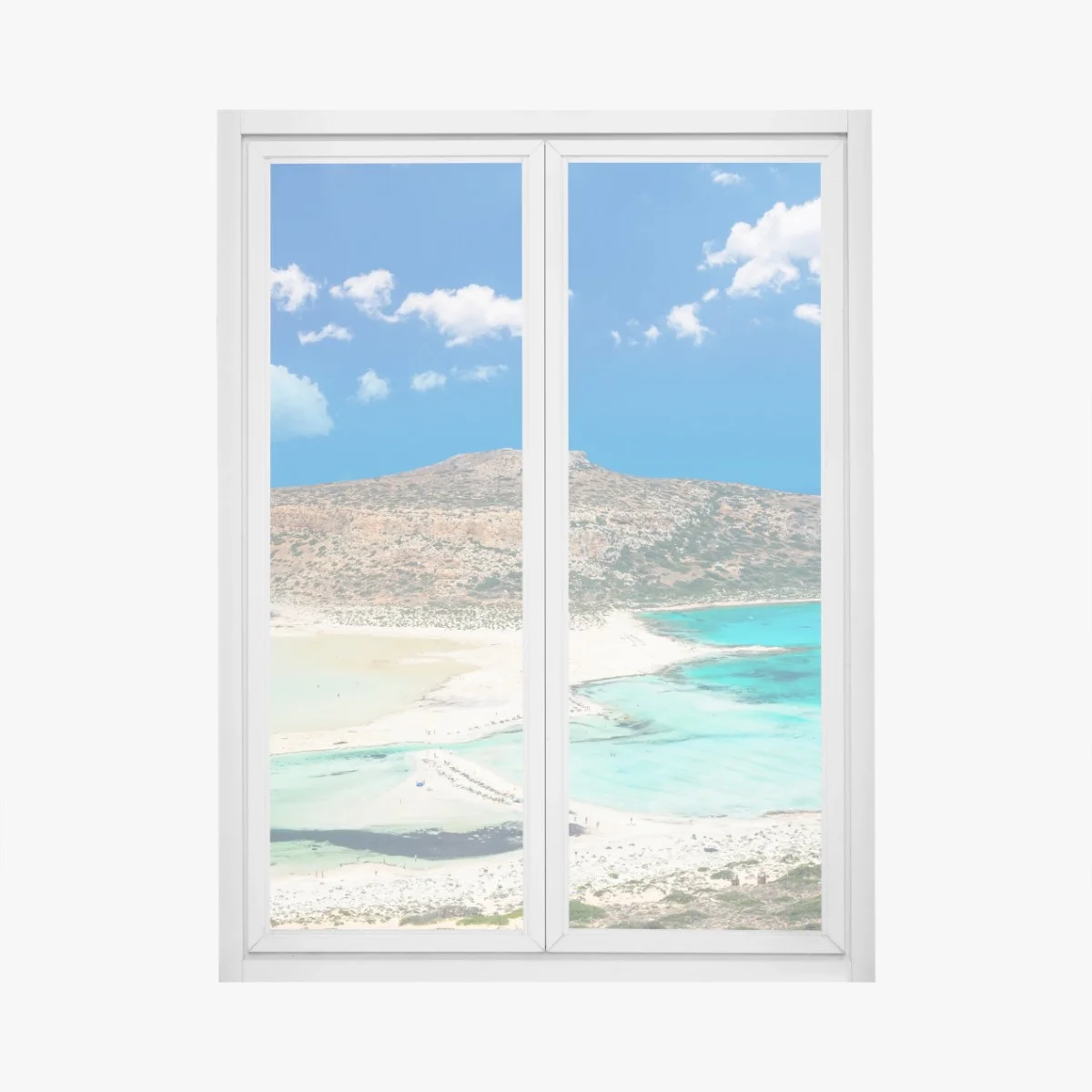 Fensteraufkleber Balos strand und türkislagune – Wallnifity® Fensteraufkleber Balos strand und türkislagune – Wallnifity®