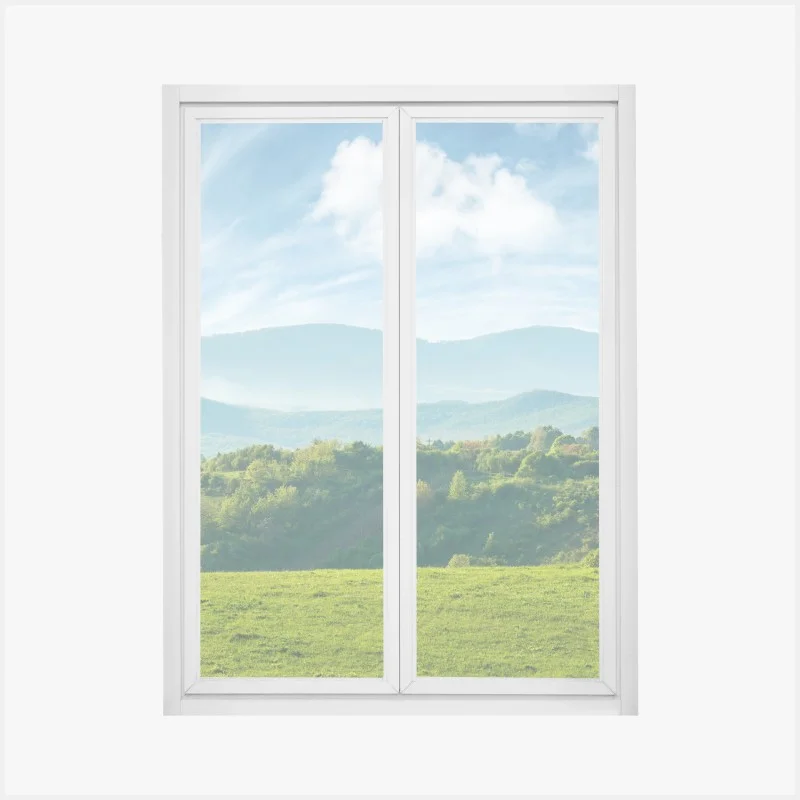 Fensteraufkleber frühlingspanorama rumänische berge