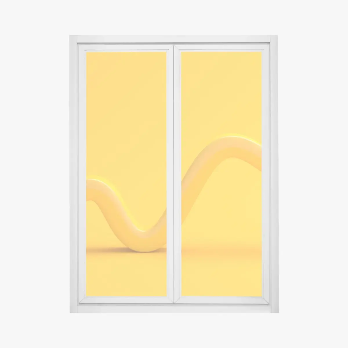 Fensteraufkleber sonnige gelbe 3d-abstrakte kurve – Wallnifity®