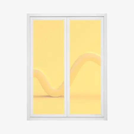 Fensteraufkleber sonnige gelbe 3d-abstrakte kurve – Wallnifity®