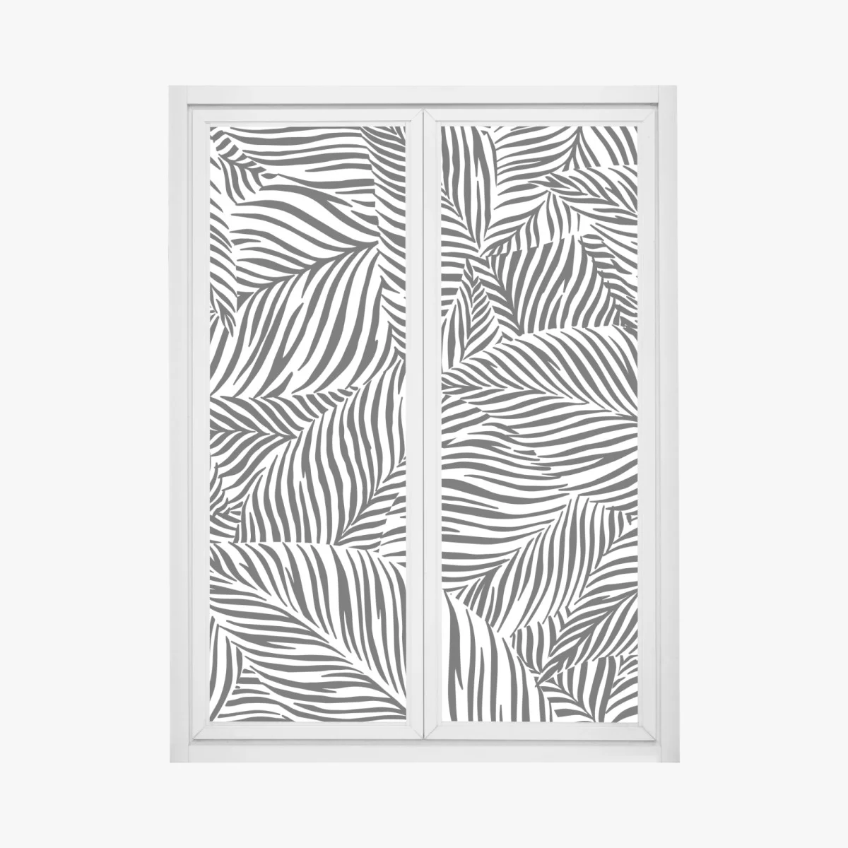 Fensteraufkleber monochromes tropisches blattmuster – Wallnifity® Fensteraufkleber monochromes tropisches blattmuster – Wallnifity®