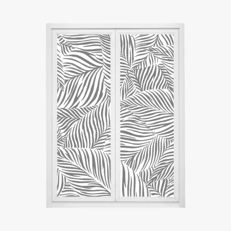 Fensteraufkleber monochromes tropisches blattmuster – Wallnifity®