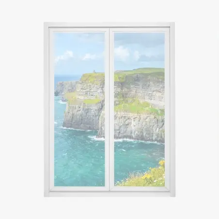 Fensteraufkleber dramatische küstenklippen mit meerblick – Wallnifity®