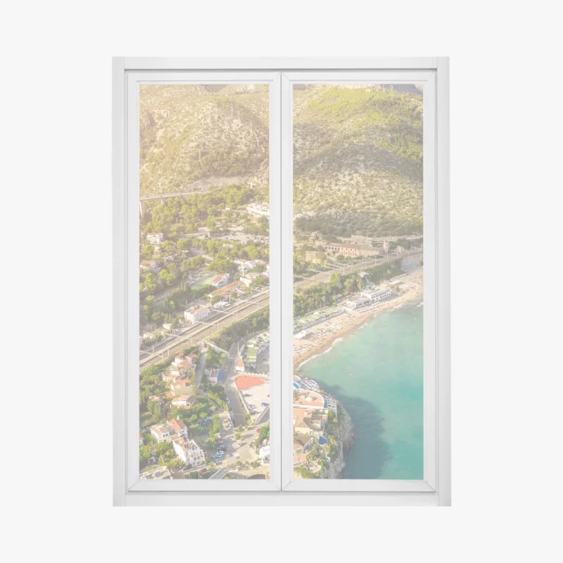 Fensteraufkleber türkise küstenlandschaft aus der vogelperspektive