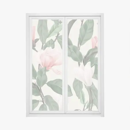 Fensteraufkleber pastell magnolienmuster – Wallnifity®