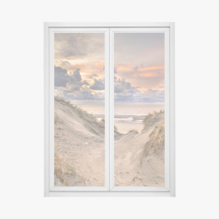 Fensteraufkleber sonnenuntergang über den dünen – Wallnifity®