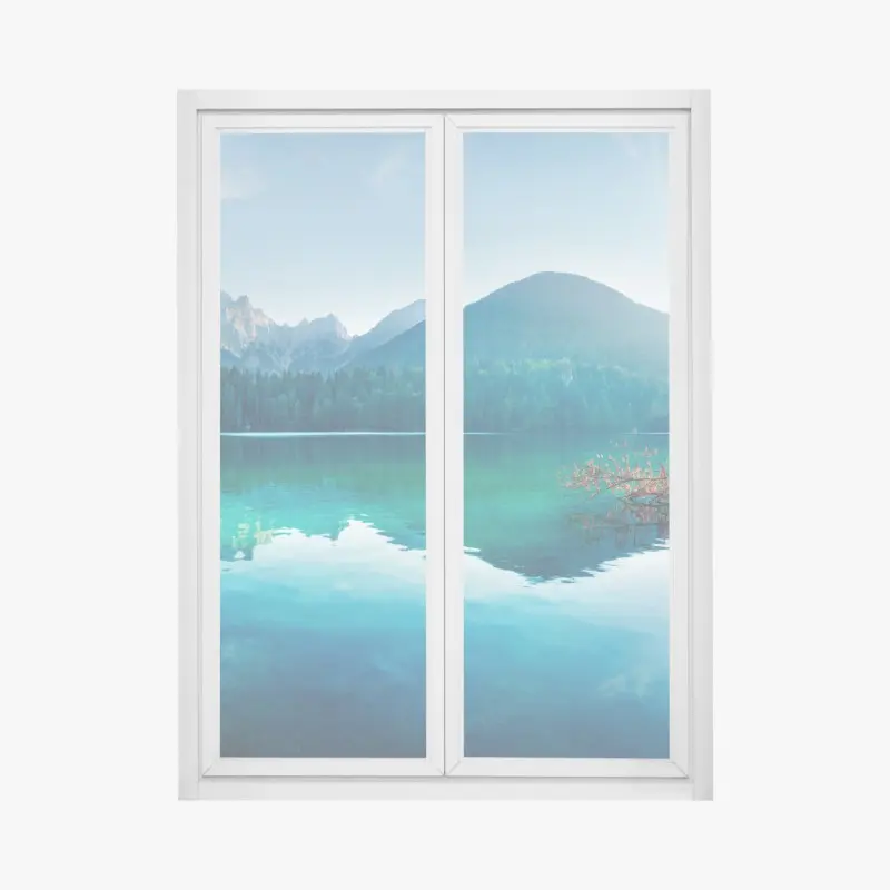 Fensteraufkleber sonniger Fusine see, Julische Alpen