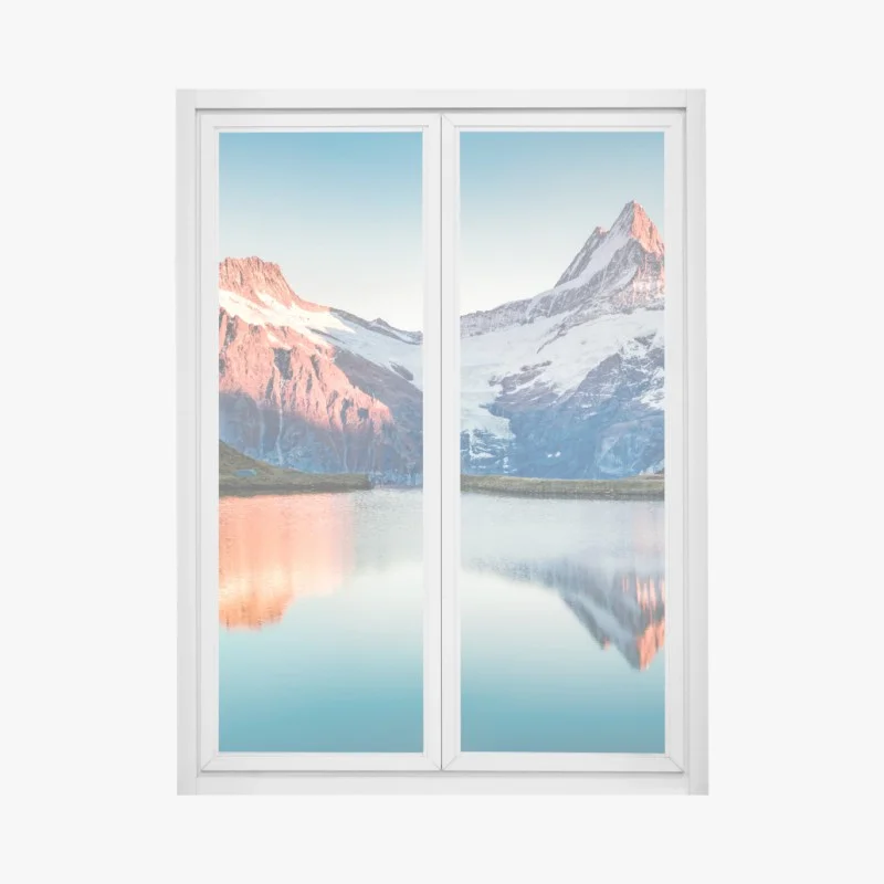 Fensteraufkleber sonnenuntergangsreflexionen am Bachalpsee, Schweiz