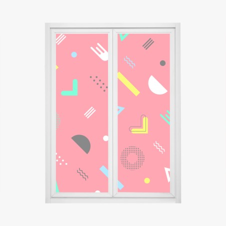 Fensteraufkleber leuchtendes memphis geometrisches muster – Wallnifity®