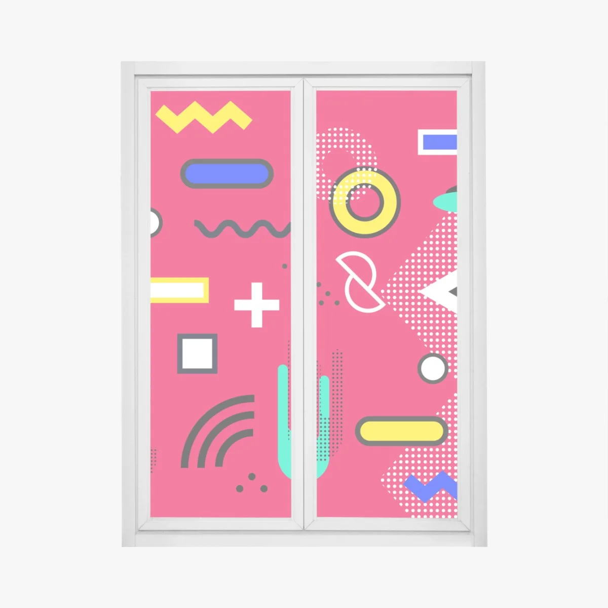 Fensteraufkleber lebhaftes geometrisches pop-muster – Wallnifity® Fensteraufkleber lebhaftes geometrisches pop-muster – Wallnifity®