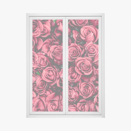 Fensteraufkleber pralle rote rosen wandbild – Wallnifity®