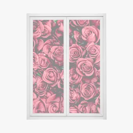 Fensteraufkleber pralle rote rosen wandbild – Wallnifity®