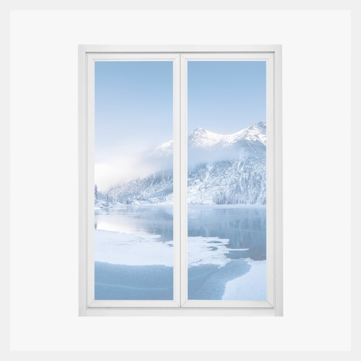 Fensteraufkleber ruhiges winterpanorama der Alpen – Wallnifity®