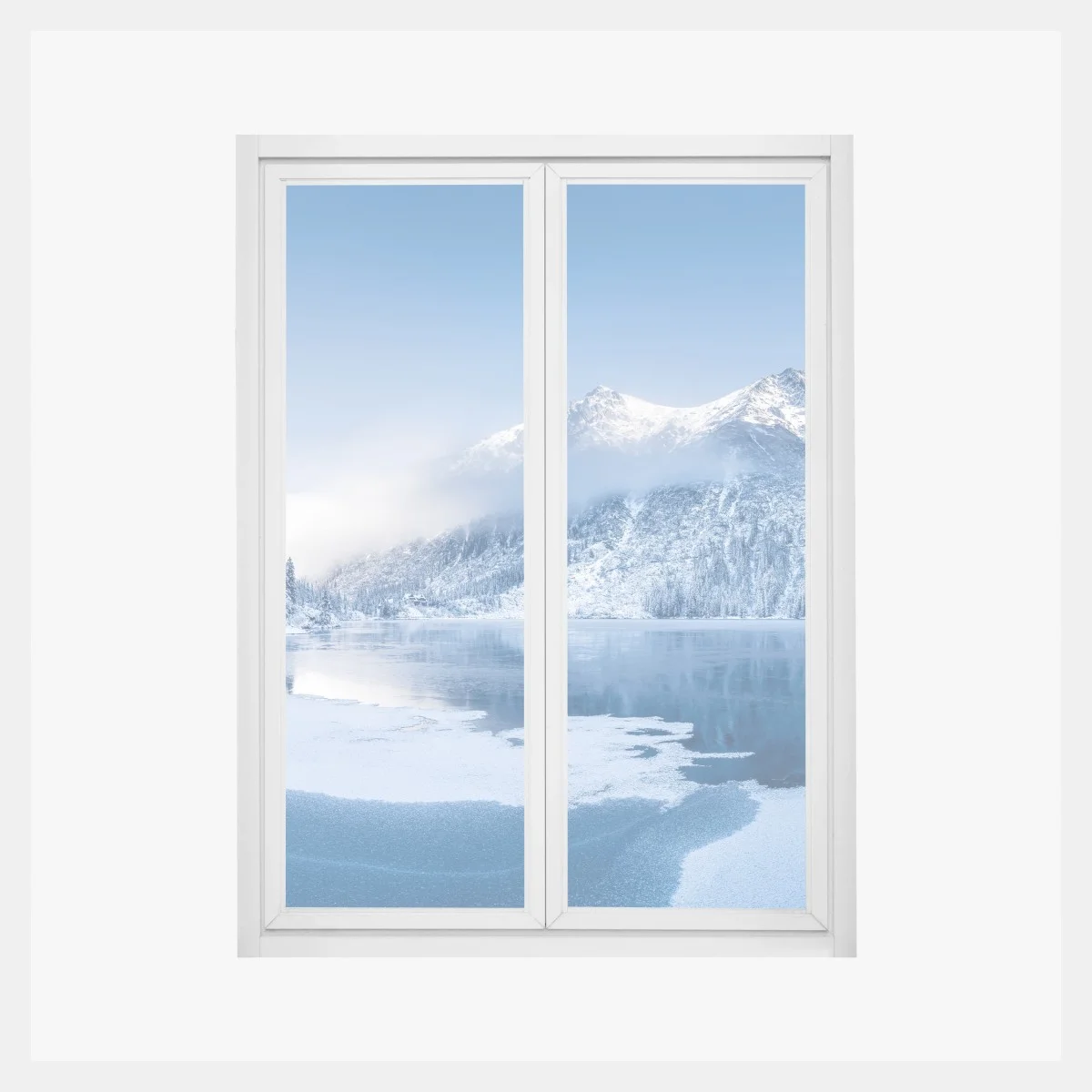 Fensteraufkleber ruhiges winterpanorama der Alpen – Wallnifity® Fensteraufkleber ruhiges winterpanorama der Alpen – Wallnifity®