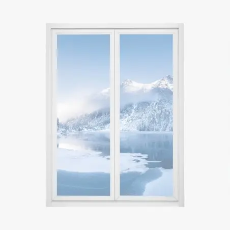 Fensteraufkleber ruhiges winterpanorama der Alpen – Wallnifity®