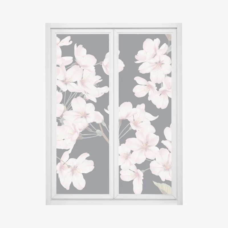 Fensteraufkleber zartes kirschblütenmuster – Wallnifity®