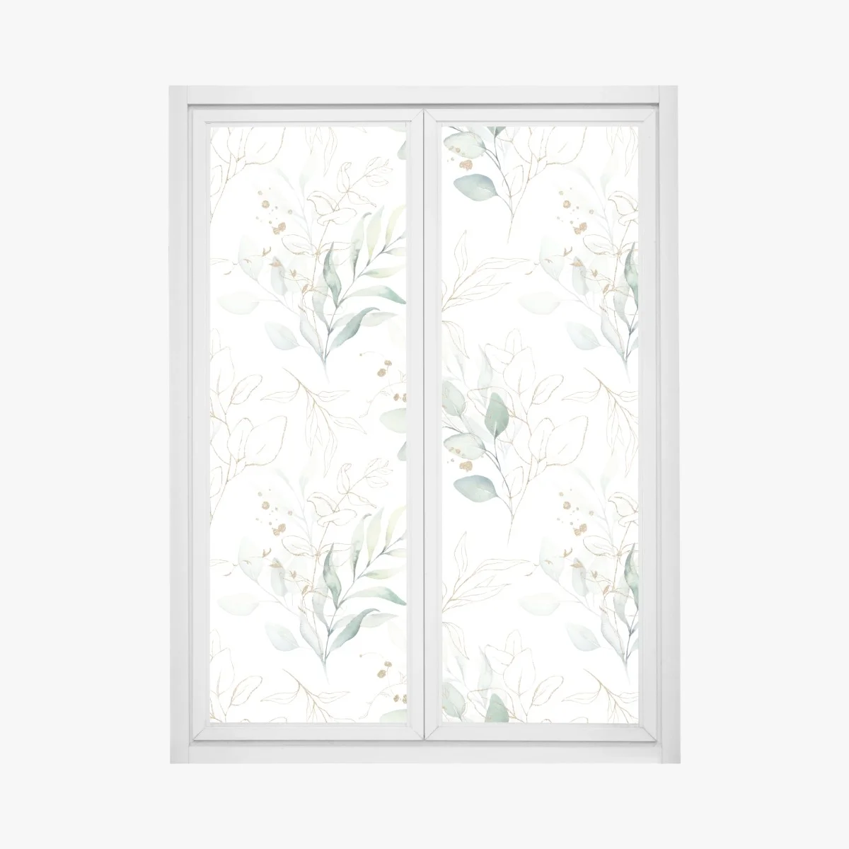 Fensteraufkleber sanftes eukalyptus aquarellmuster – Wallnifity® Fensteraufkleber sanftes eukalyptus aquarellmuster – Wallnifity®