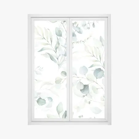 Fensteraufkleber aquarell eukalyptus blättermuster – Wallnifity®
