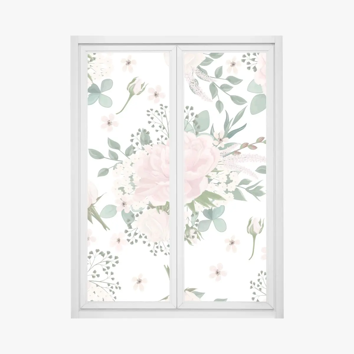 Fensteraufkleber zartes rosa pfingstrosenmuster – Wallnifity®