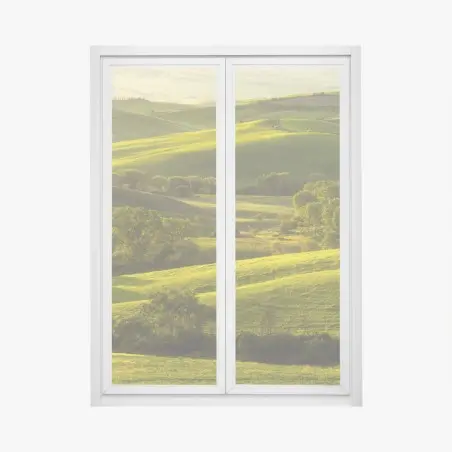 Fensteraufkleber sonnenbeschienene grüne hügel – Wallnifity®
