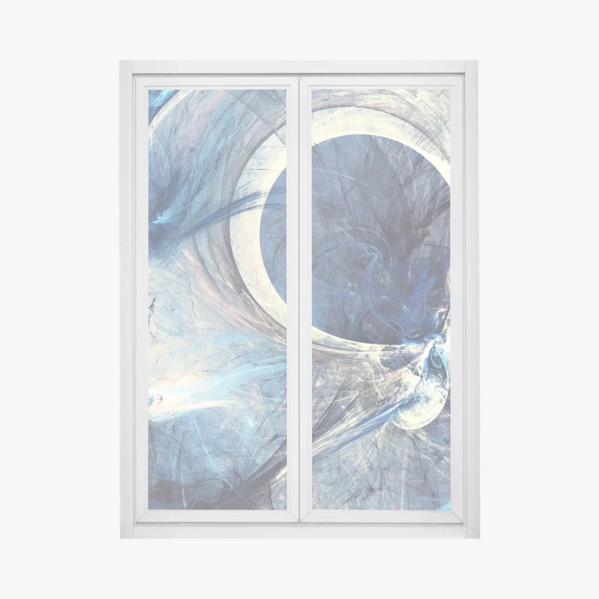 Fensteraufkleber blauer fraktalwirbel – Wallnifity® Fensteraufkleber blauer fraktalwirbel – Wallnifity®