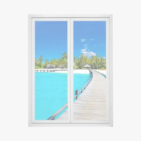 Fensteraufkleber tropischer türkiser strand – Wallnifity®