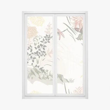 Fensteraufkleber zartes pastell-blumenmuster – Wallnifity®
