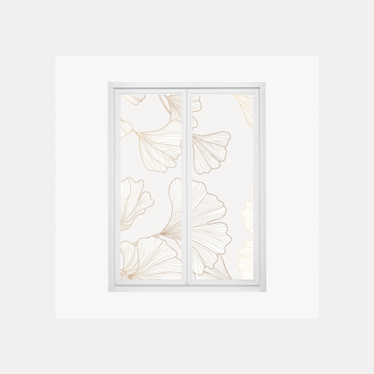 Fensteraufkleber feines goldenes ginkgo-blätter muster – Wallnifity®