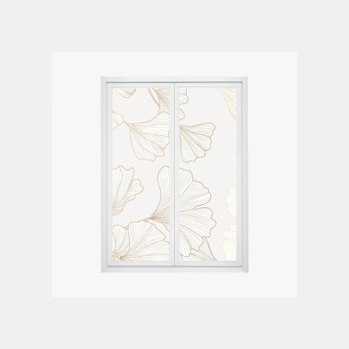 Fensteraufkleber feines goldenes ginkgo-blätter muster – Wallnifity® Fensteraufkleber feines goldenes ginkgo-blätter muster – Wallnifity®