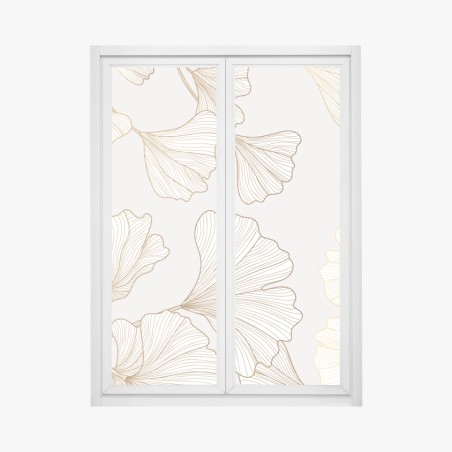 Fensteraufkleber feines goldenes ginkgo-blätter muster – Wallnifity®