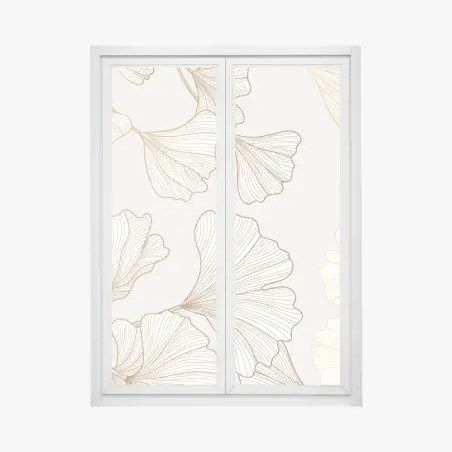 Fensteraufkleber feines goldenes ginkgo-blätter muster – Wallnifity®
