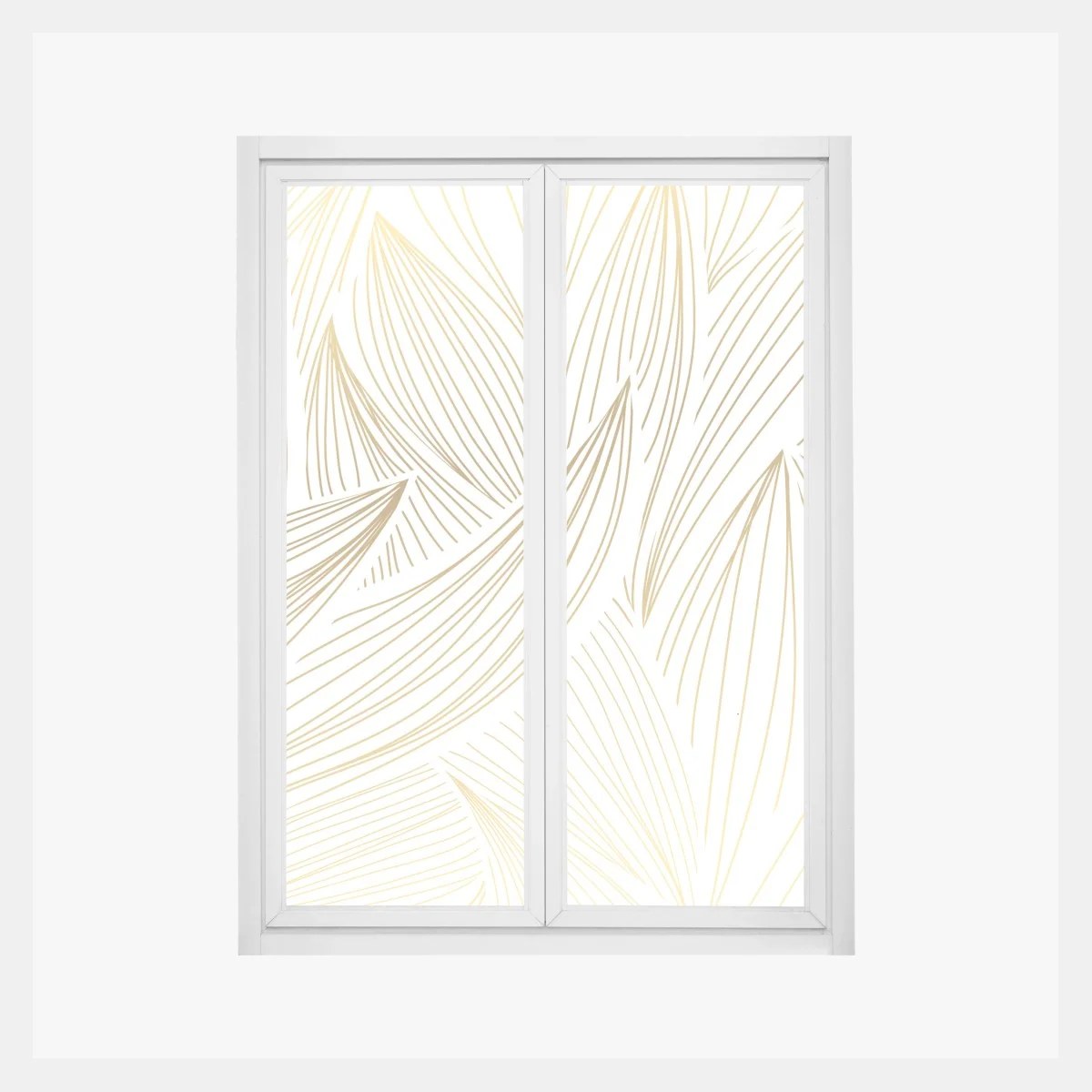 Fensteraufkleber goldene blattlinien – Wallnifity® Fensteraufkleber goldene blattlinien – Wallnifity®