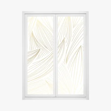 Fensteraufkleber goldene blattlinien – Wallnifity®