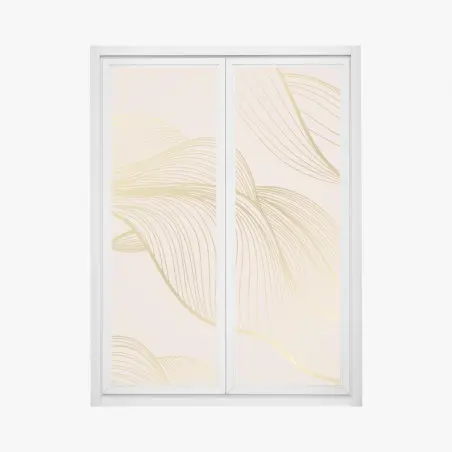 Fensteraufkleber abstraktes muster goldener wellen – Wallnifity®