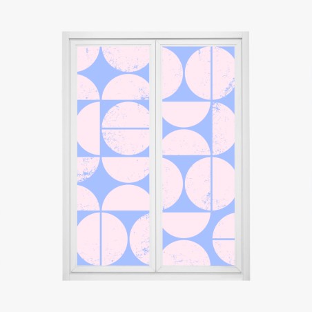 Fensteraufkleber pastell geometrisches kreismuster – Wallnifity®