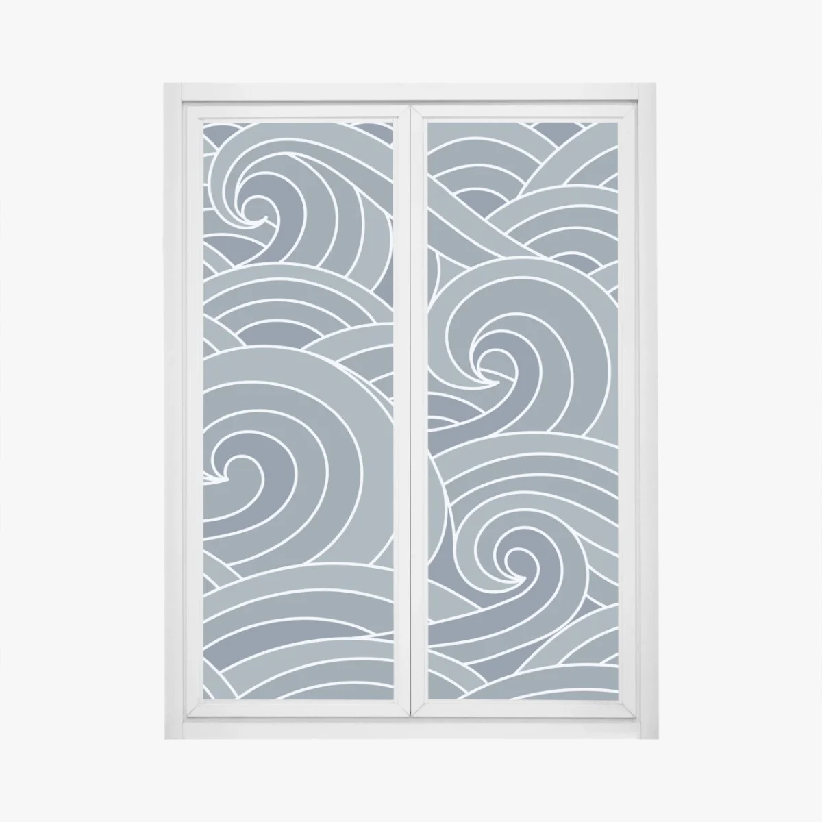 Fensteraufkleber stilisiertes wellenmuster – Wallnifity® Fensteraufkleber stilisiertes wellenmuster – Wallnifity®