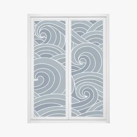 Fensteraufkleber stilisiertes wellenmuster – Wallnifity®