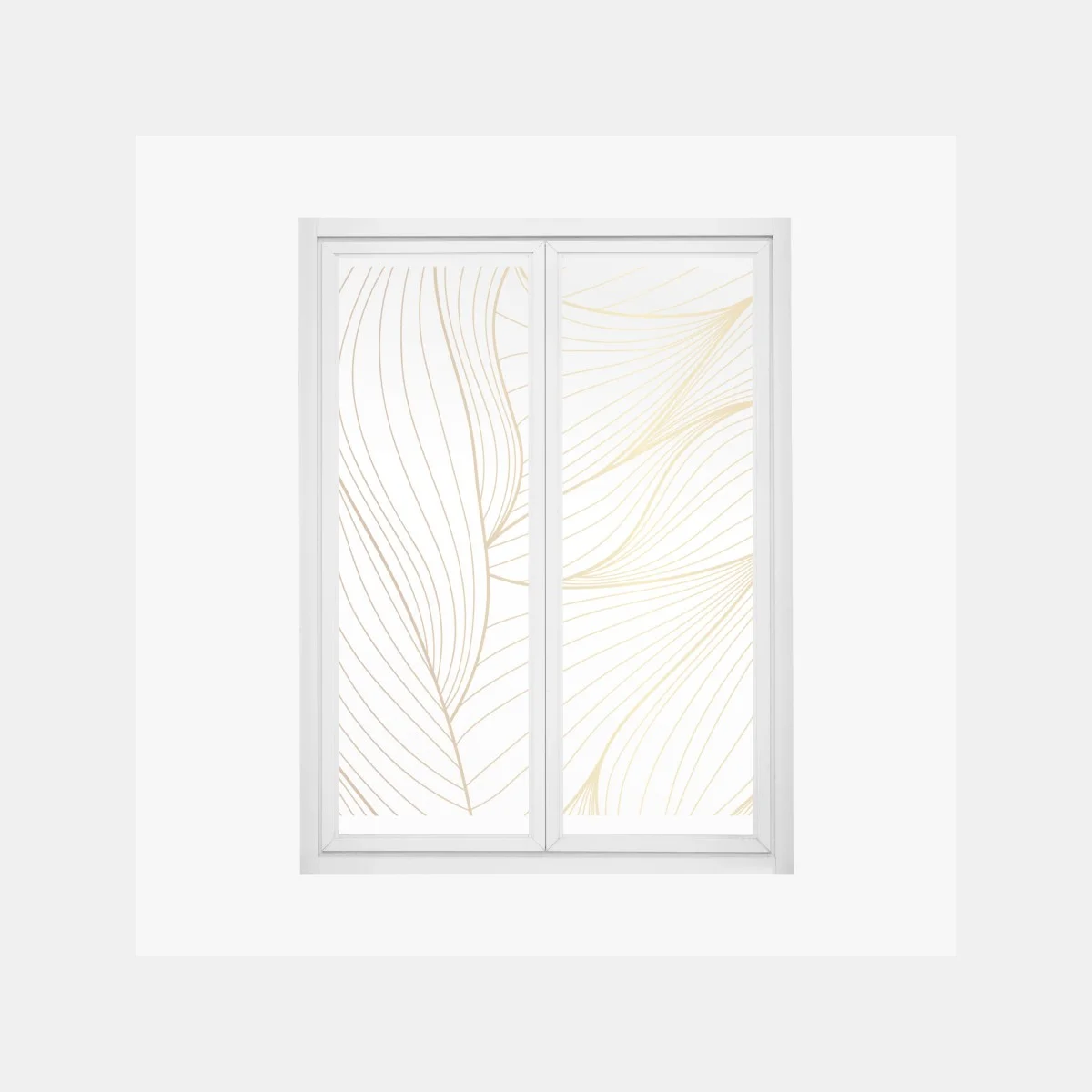 Fensteraufkleber goldene fließende linien abstraktes design – Wallnifity® Fensteraufkleber goldene fließende linien abstraktes design – Wallnifity®