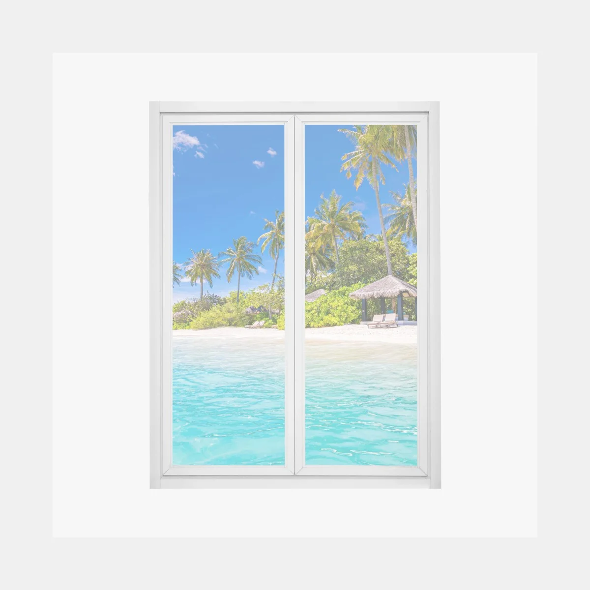 Fensteraufkleber tropischer türkisstrand – Wallnifity® Fensteraufkleber tropischer türkisstrand – Wallnifity®