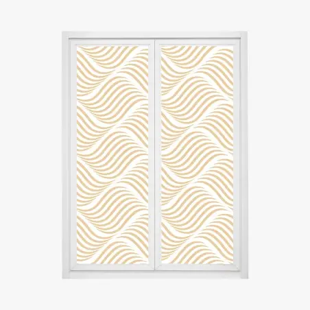 Fensteraufkleber goldenes wellenmuster wanddeko – Wallnifity®