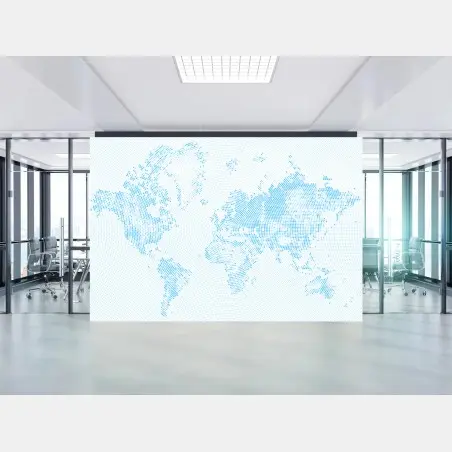 Fototapete türkise raster-weltkarte – Wallnifity®