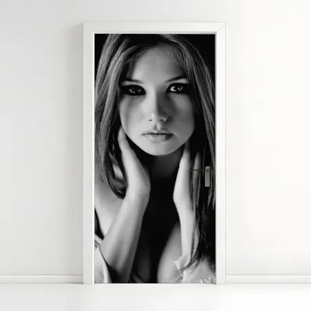 Türaufkleber intimes monochromes porträt – Wallnifity®
