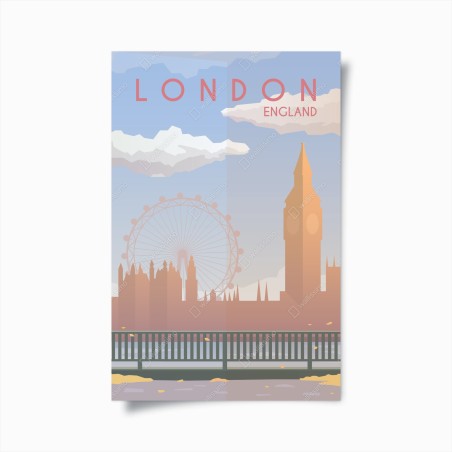 Poster London skyline in pastellfarben – Wallnifity®
