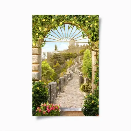 Poster sonniger gartenweg zum schloss – Wallnifity®