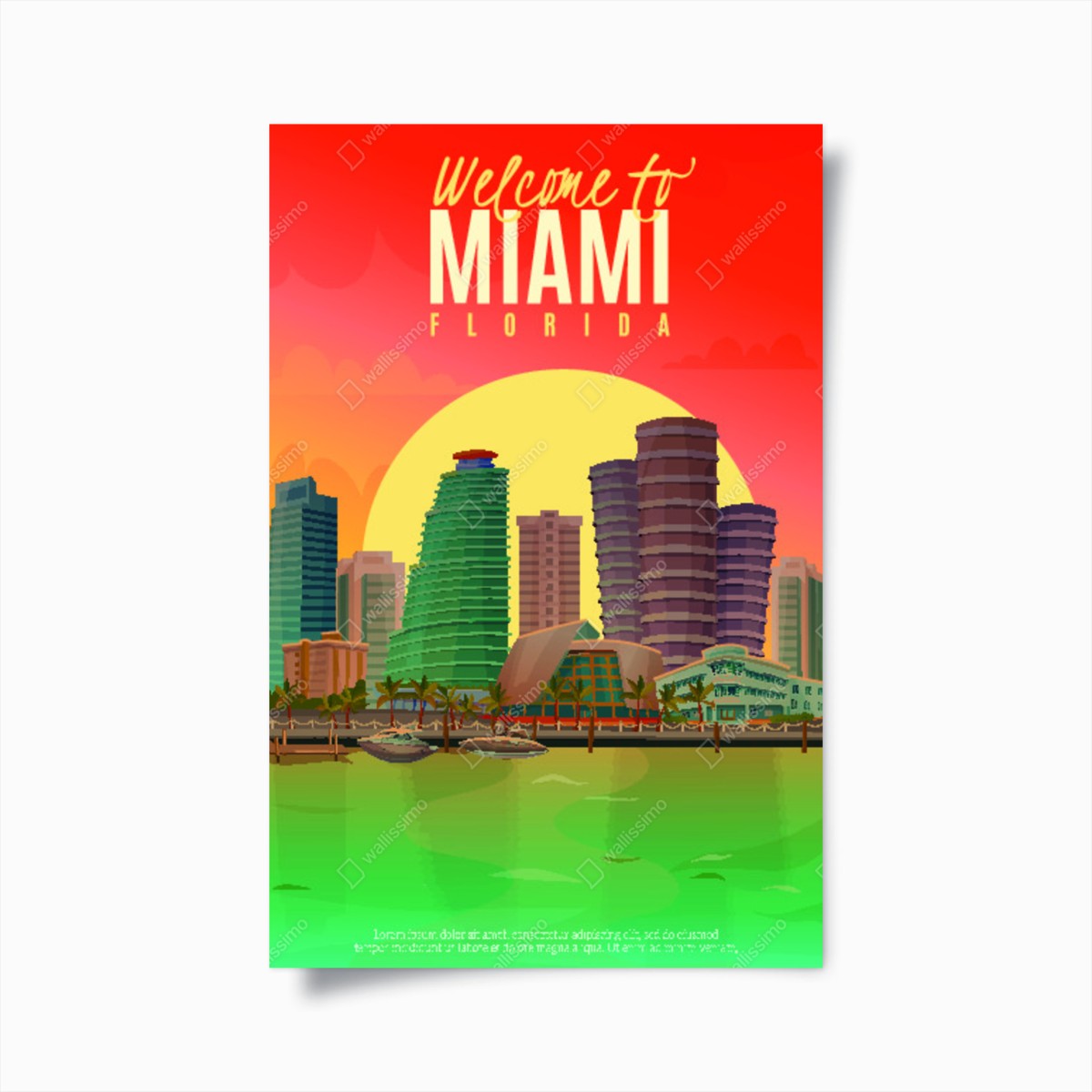 Poster Miami sonnenuntergang skyline – Wallnifity®